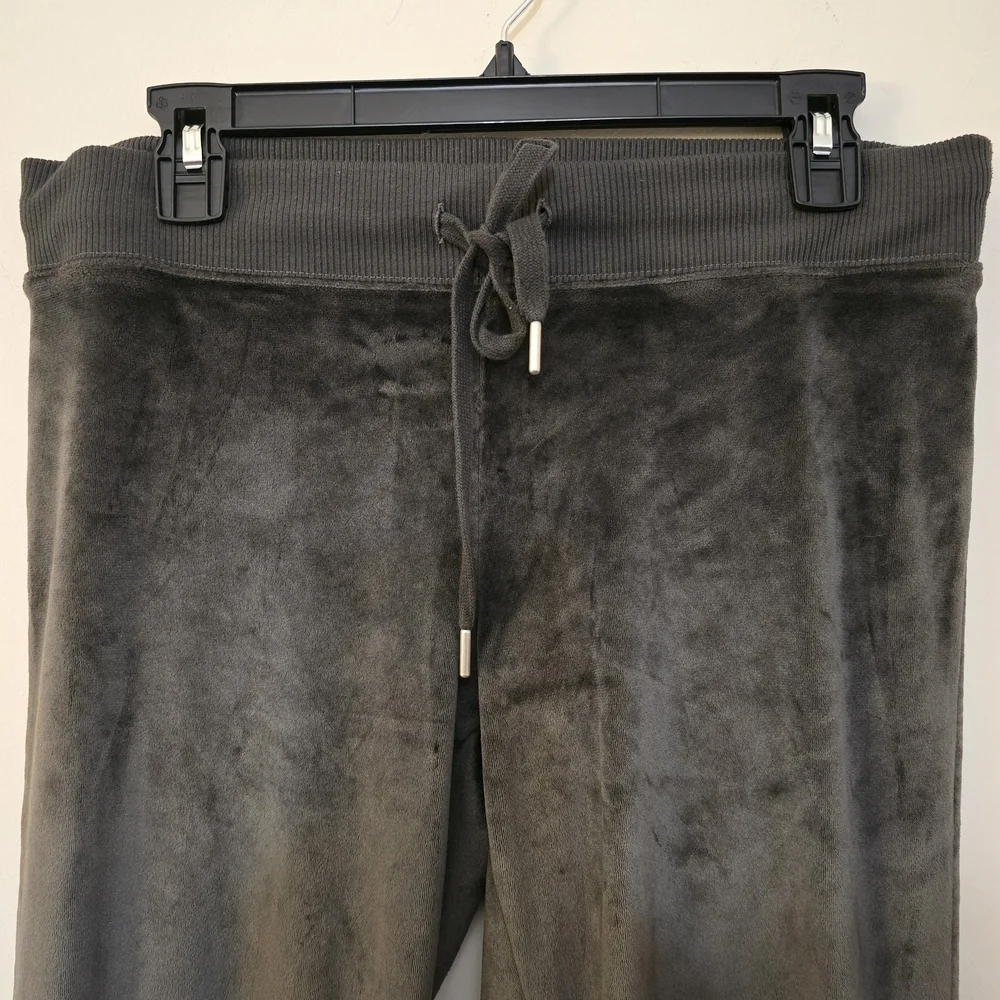 Aerie Grey Velvet Drawstring Flare Lounge Pants